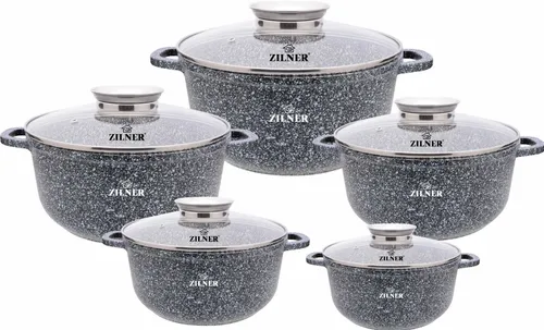ZILNER MODERN 10-teiliges Topfset 16/20/22/24/26cm Grau ZL-7055-A