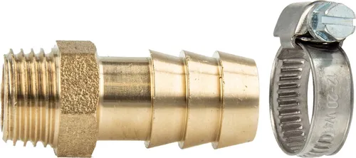 tecuro Sauger Schlauchtülle Ø 7 mm x 1/4 Zoll AG und W4 Schlauchschelle 8-12 mm