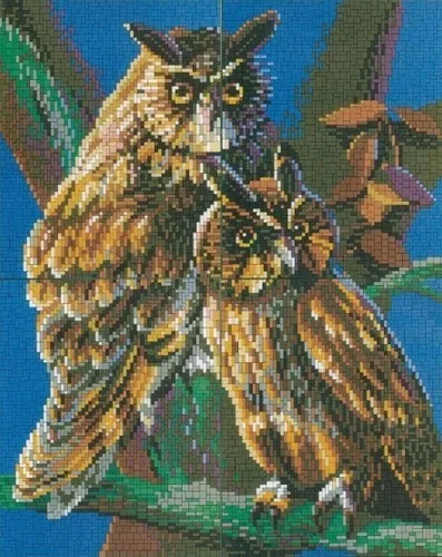 Mini Stecksystem Eulen ca. 10.000 Teile mit XXL-Steckvorlage Nr. 41245