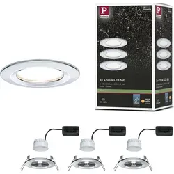 Paulmann Nova Bad-Einbauleuchte 3er Set LED 18W IP44 - Einbauleuchten mit puristischem Design, einfacher Montage und warmweißem Licht für stimmungsvolles Ambiente. Ideal für Badezimmer und feuchte Räume.