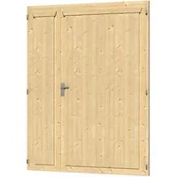 Doppeltür SKAN HOLZ 148 x 198 cm natur - Gartenhäuser, hochwertige Doppeltür aus robustem Holz, ideal für einen stilvollen Zugang zu Ihrem Gartenhaus.