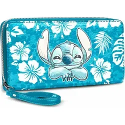 Disney Unisex 06649 Aloha Geldbörse - Damen-Geldbörse in Blau mit 12 Kreditkartenfächern, 2 Geldschein-Fächern und einem sicheren Münzfach – praktisch und stilvoll im handlichen Format.