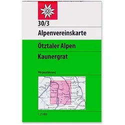 Alpenvereinskarten Kaunergrat - Ötztaler Alpen AV Karte