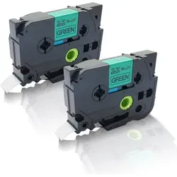 Print-Klex 2x Schriftbänder kompatibel kompatibel mit Bother Ptouch TZE-741 P-Touch D400 Series D400 VP D450 VP D600 VP E100 VP E300 VP E500 VP E5...