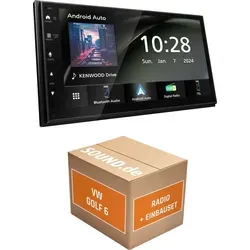 Kenwood DMX5023DABS Autoradio Einbaupaket für Golf VI – Apple Carplay & Android Auto - Komplettes Einbaupaket für VW Golf VI (2008-2016) mit Kenwood DMX5023DABS. Einfacher Austausch des Radios ohne Schneiden oder Löten – alles inklusive für eine unkomplizierte Installation.