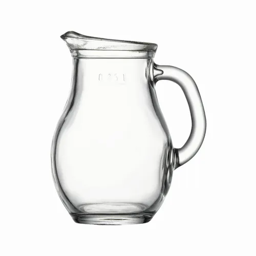 Krug Saftkrug Wasserkrug 0,25 L Glaskaraffe - Moderne Glaskaraffe mit 0,25 L Kapazität, ideal für Saft oder Wasser. Transparentes Design für ansprechende Tischpräsentation.