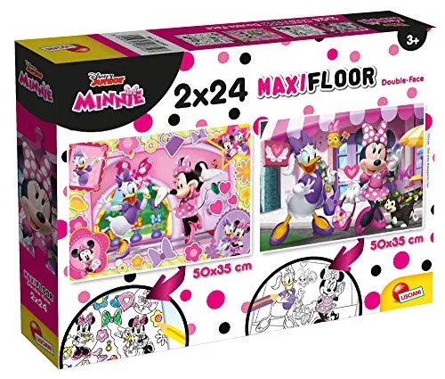 Liscianigiochi 86597 Disney Supermaxi 2 x 24 Minnie Puzzle für Kinder, Mehrfarbig
