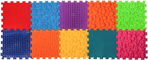 Funny-Steps Orthopädische Sensorische Spielmatten für Kinder – 10-tlg. Puzzle-Set