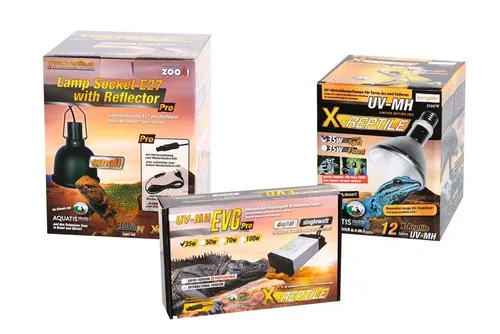 M&S Reptilien Terrarium X-Reptile 35 Watt Spot Set (Lampe + Vorschaltgerät + Lampenfassung PR