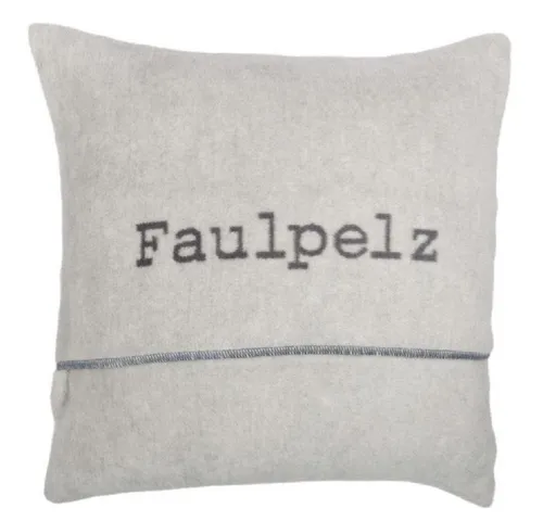 David Fussenegger Kissenhülle Verona 'Faulpelz' 50 x 50 cm - Grau - Kissenhülle in Grau, 85% Baumwolle, pflegeleicht und robust, ideal zum Kombinieren mit Decken. Mit praktischem Hotelverschluss für einfachen Bezug.