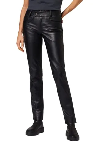 Lederhose Damen Ricano Triston aus Lammnappaleder - Schwarz, Größe S - Damenmode für Freizeit: Atmungsaktive und gefütterte Lederhose aus hochwertigem Lammnappaleder, ideal für alle Jahreszeiten.