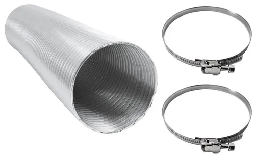 Intelmann Alu Flexrohr 50mm, Länge 5m + 2 Edelstahl Schlauchschellen F50SGSS