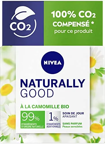 NIVEA NATURALLY GOOD Tagespflege für empfindliche Haut 50 ml, Gesichtspflege mit 99% natürlichen Inhaltsstoffen
