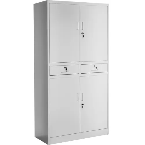 tectake® Aktenschrank mit höhenverstellbaren Einlegeböden - Büroschränke aus pulverbeschichtetem Stahl, ideal für Lager und Arbeitszimmer, mit 3 höhenverstellbaren Einlegeböden für optimale Anpassung an Deine Bedürfnisse.