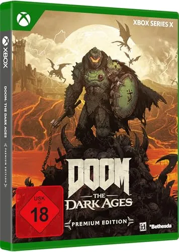 DOOM The Dark Ages Premium Edition - XBSX - Actiongeladenes Spiel für Xbox mit epischer Entstehungsgeschichte des DOOM-Slayers, inklusive Kampagnen-DLC, digitalem Artbook und Soundtrack.
