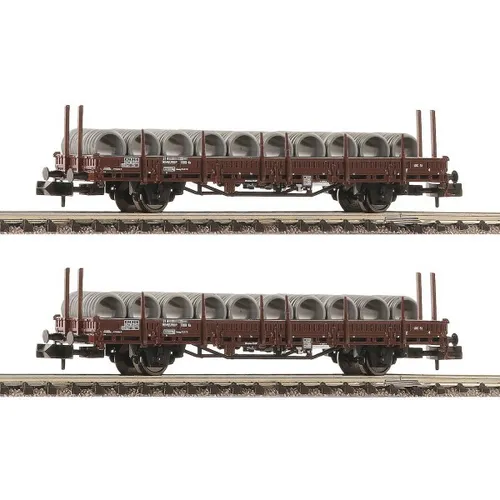 Fleischmann 6660072 N 2er Set Schwenkrungenwagen Ks mit Drahtrollen ÖBB IV N Neu