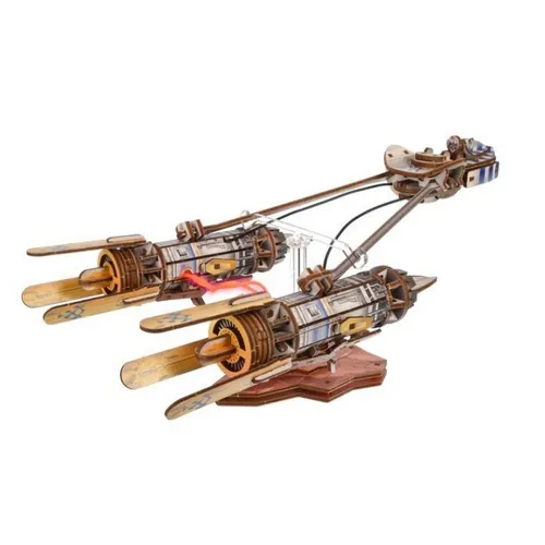 UGEARS Star Wars Anakin Skywalker's Podracer 3D Puzzle - Fasziniertes 3D Puzzle für Erwachsene mit beweglichem Sockel und LED-Beleuchtung. Ideal für Bastler und Star-Wars-Fans! Ein einzigartiges Geschenk für kreative Köpfe.