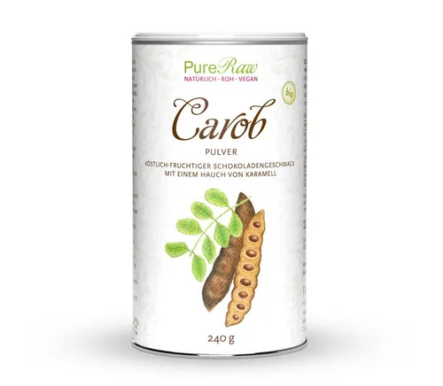 PureRaw Shake Carob Pulver - bio & vegan - gesunde Kakao Alternative