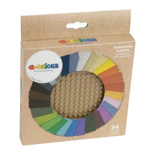 Q-Bricks - Basis Platte 20 x 20 Kartonbox 4 Stück - Farbe Graubeige