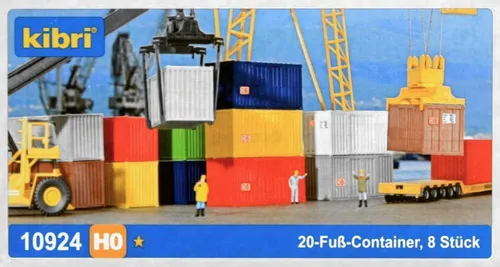 Kibri Güterwagen Kibri 10924 H0 - 20 Container, detailgetreu und ideal für Modellbahnanlagen ab 15 Jahren