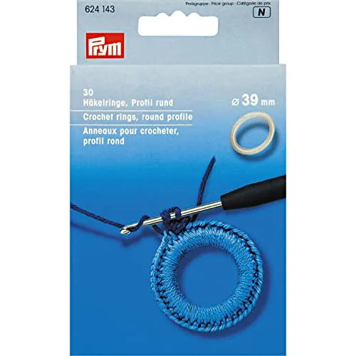 Prym 624143 Häkelringe rund KST 39 mm weiß