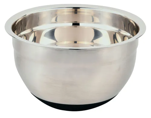Edelstahl Rührschüssel Schüssel 24cm mit Silikonboden spülmaschinenfest 3,5l