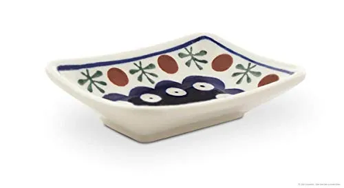 Bunzlauer Keramik Sushi- Sojasoßen Teller, Dekor 41