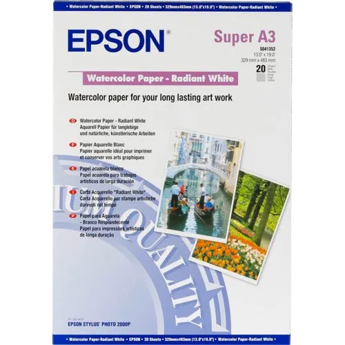 Epson Watercolor Paper A3+, 20 Blatt, 190 g von Epson