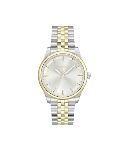 BOSS Quarzuhr GRACEFUL 1502779 - Elegante Damenuhr mit Edelstahlarmband - Damenuhr mit analoger Anzeige, spritzwassergeschützt und klassischem Design. Ideal für jeden Anlass und perfekt für stilbewusste Frauen.