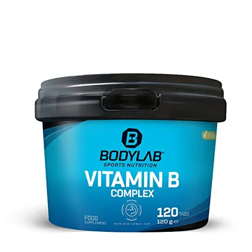 Bodylab24 Vitamin B Complex 120 Tabletten, umfangreicher Vitamin-B-Komplex in Tablettenform, alle 8 B-Vitamine enthalten, 120 Portionen je Dose, 100% vegan