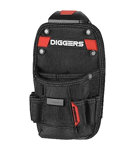 Diggers Tools - Techniker Werkzeugtasche [ Profi Quik Klik System ] - Flexibel Kombinierbare Werkzeugtasche Gürtel - Hochwertige Gürteltasche Werkzeug für Elektriker, Dachdecker & Zimmerer