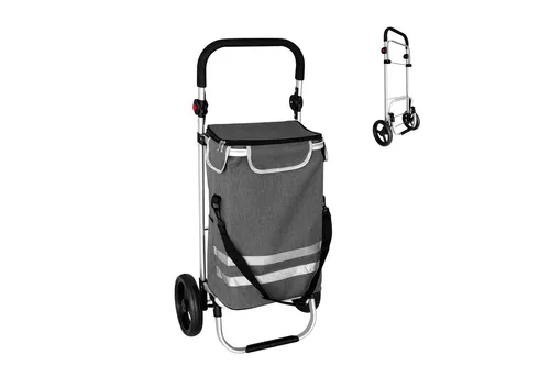 relaxdays Einkaufstrolley Klappbarer Einkaufstrolley 45 l, 45 l, grau