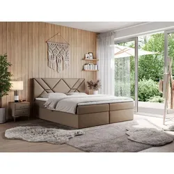 MKS MEBLE Boxspringbett 180x200 mit H4 Matratze und Bettkasten - NEOMI - Doppelbett mit Stauraum, ausgestattet mit einer PREMIUM MULTIPOCKET-Matratze für optimalen Schlafkomfort und 7 Härtezonen, ideal für erholsame Nächte.