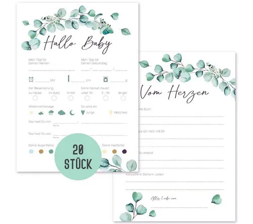 Produktbild Things of Happiness Spiel 20 Babyparty Tippkarten Babyparty Spiel, Ratespiel Babyshower, Baby Tippkarten, Geschenk Geburt