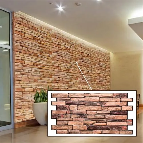 Untitled 3D-Wandpaneele PVC | Schieferstein Optik | 1-20 Platten - 0.5-10 m² | Für Wohnzimmer, Küche & Bad | Einfache DIY-Montage (1, Karelischer)