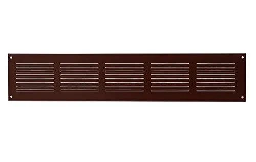 Lüftungsgitter 500 x 100 mm Abluftgitter braun Wetterschutzgitter mit Insektenschutz aus Stahlblech mr 5010b