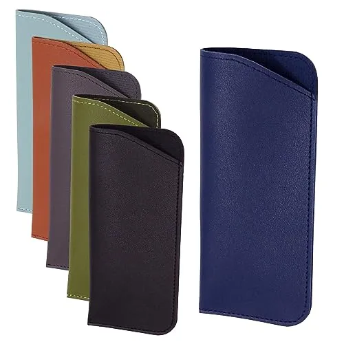 Brillenetui Weich Leder Set – 6 Farben für Damen und Herren von SenZee