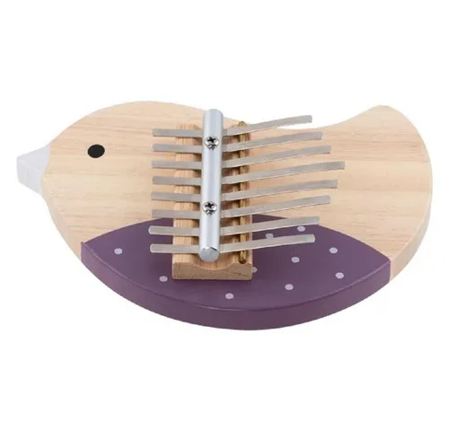 Gollnest & Kiesel Spielzeug-Musikinstrument Kalimba Vogel aus Holz lila / beige Musikinstrument für Kinder 61871, (1 tlg), kinderfreundliche und langlebige Spieldauer
