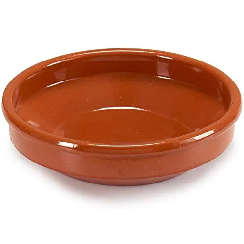 6-tlg. Set Cazuelas Vintage ofenfest - Mediterrane Tonschalen - Mit hochwertiger Handarbeit veredelt - Schalen für Tapas - Creme Brülèe Größe Ø 18 cm