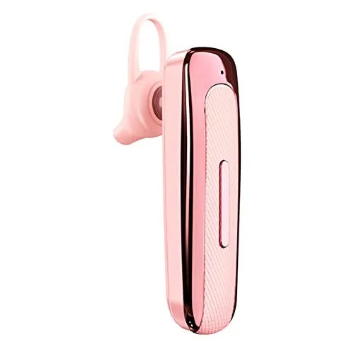 Fyearfly Freisprech Bluetooth Ohrhörer, Single Ear Bluetooth Headset, E1 Kopfhörer Freisprecheinrichtung Business Headset kabellose Stereo Sport Ohrhörer für Autofahren Büro Business(Rosa)