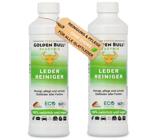 Premium Lederreiniger Lederpflege 2x0,5L | Leder Reiniger Pflege Auto Sofa Couch