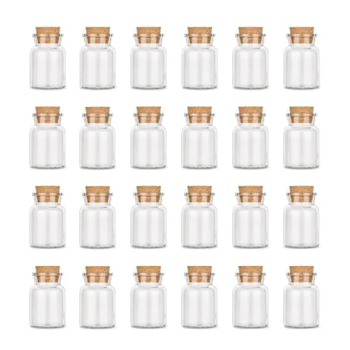 Ankerkraut leeres Korkenglas klein - 24-teiliges Set - Gewürzgläser-Set mit 24 kleinen Korkengläsern (170ml), ideal zur Aufbewahrung von Gewürzen und Kräutern, perfekt als dekoratives Gastgeschenk!