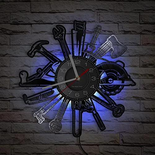 Smotly Vinyl Wanduhr Mit LED-Nachtlichtfunktion