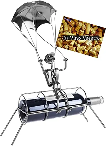 BRUBAKER Flaschenhalter Fallschirmspringer in silber von BRUBAKER