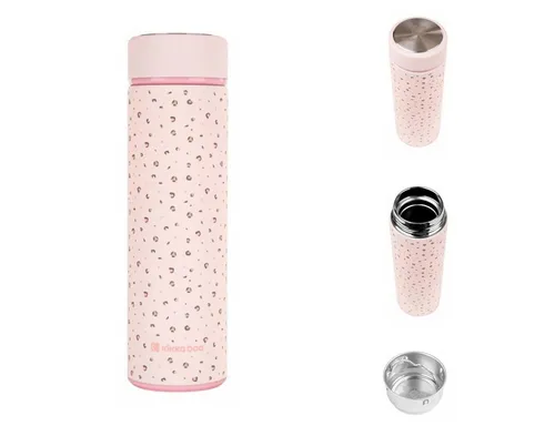 KikkaBoo Savanna Thermoskanne für Babys - 500 ml Edelstahl, Lekfrei - Thermosflasche für Unterwegs, hält Getränke bis zu 12 Stunden warm und 24 Stunden kalt. Ideal für Spaziergänge und Ausflüge, sicher und benutzerfreundlich.