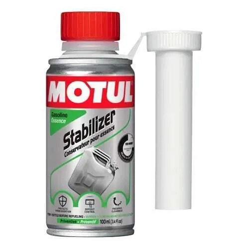 Motul Stabilizer Benzinstabilisator - 100ml - Benzinstabilisator für optimale Kraftstofflagerung, schützt vor Ablagerungen und garantiert eine zuverlässige Motorleistung.