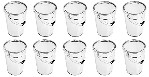 BenBow Weißblecheimer 4X 20 L mit Deckel und Spannring in silber von BENBOW