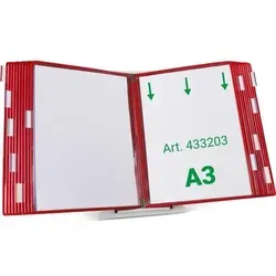 tarifold Sichttafelsystem 433203 DIN A3 rot mit 20 Sichttafeln