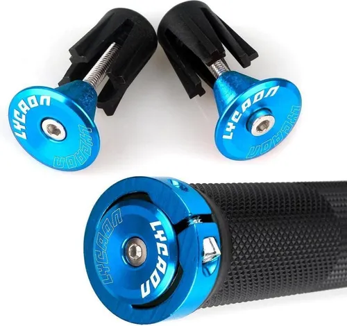 Rutschfeste Fahrradgriffe aus Gummi mit Aluminium Lock - Blau - Produktart: Griffe, bieten sicheren Halt und Komfort für ein besseres Fahrgefühl.