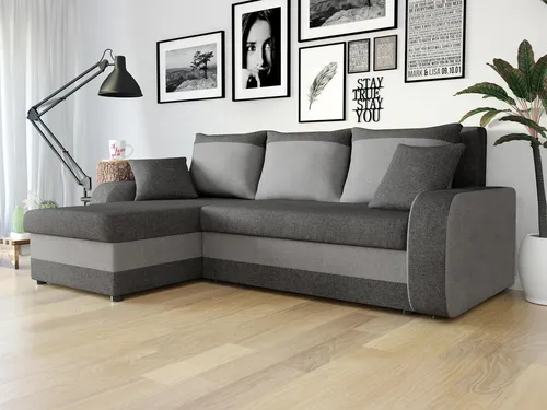 MIRJAN24 Ecksofa Kris Lux mit Schlaffunktion - Ecksofa Kris Lux in L-Form, 238 cm lang, mit Schlaffunktion und zwei praktischen Bettkästen. Ideal für kleine Räume und Übernachtungsgäste.
